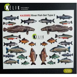 Kelik Ka35002 1/35 River Fish Set Type 2 3d Decal For Dioramas