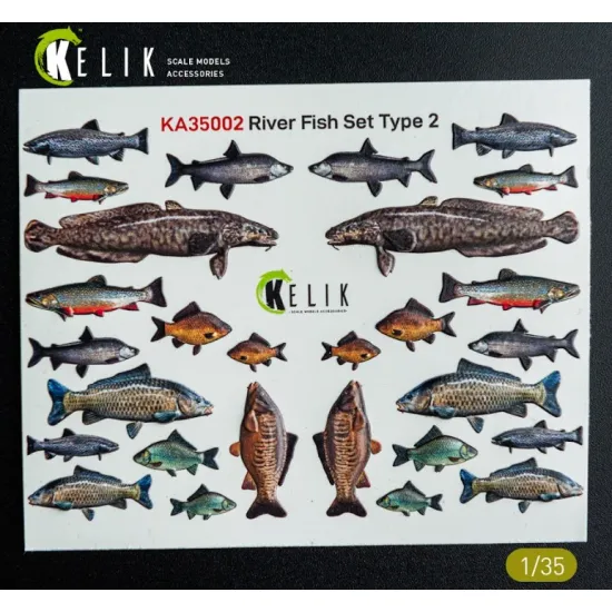 Kelik Ka35002 1/35 River Fish Set Type 2 3d Decal For Dioramas