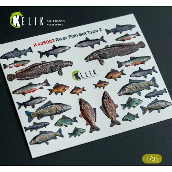 Kelik Ka35002 1/35 River Fish Set Type 2 3d Decal For Dioramas