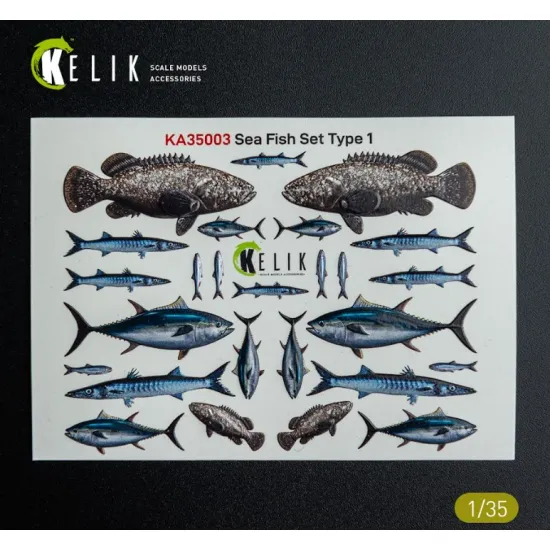 Kelik Ka35003 1/35 Sea Fish Set Type 1 3d Decal For Dioramas