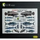 Kelik Ka35003 1/35 Sea Fish Set Type 1 3d Decal For Dioramas