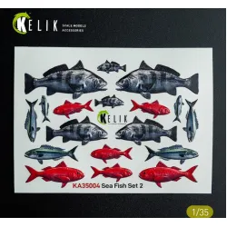 Kelik Ka35004 1/35 Sea Fish Set Type 2 3d Decal For Dioramas