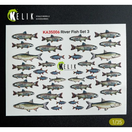Kelik Ka35006 1/35 River Fish Set Type 3 3d Decal For Dioramas