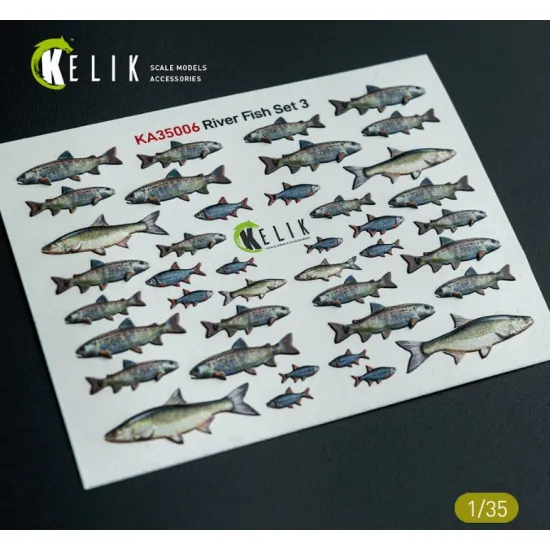 Kelik Ka35006 1/35 River Fish Set Type 3 3d Decal For Dioramas