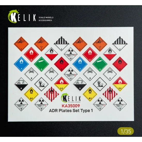 Kelik Ka35009 1/35 Adr Plates Set Type 1 Decal For Models