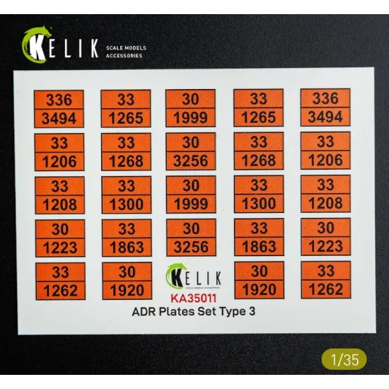 Kelik Ka35011 1/35 Adr Plates Set Type 2 Decal For Models