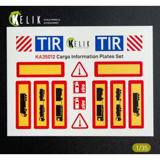 Kelik Ka35012 1/35 Cargo Information Plates Set 1 Decal For Models