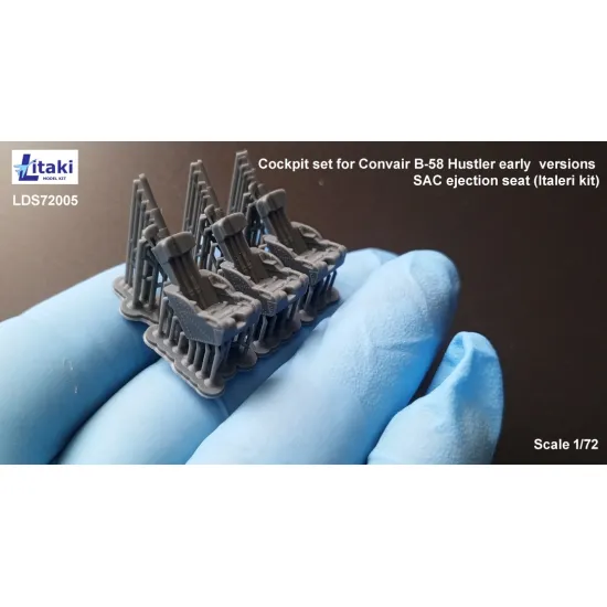 Litaki 72005 1/72 Cockpit Set For Convair B-58 Hustler Early Versions Sac Ejection Seat Italeri Kit