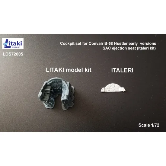 Litaki 72005 1/72 Cockpit Set For Convair B-58 Hustler Early Versions Sac Ejection Seat Italeri Kit