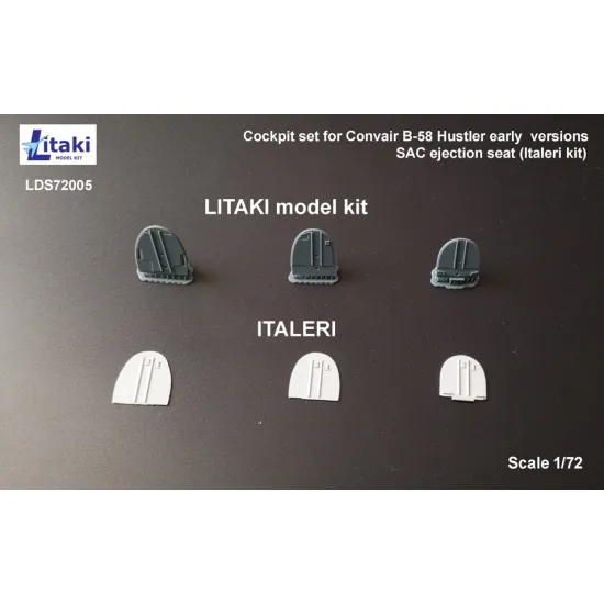 Litaki 72005 1/72 Cockpit Set For Convair B-58 Hustler Early Versions Sac Ejection Seat Italeri Kit