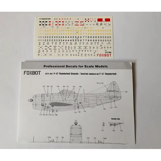 Foxbot 72-083 1/72 Foxbot Decals Republic P-47 Thunderbolt Stencils