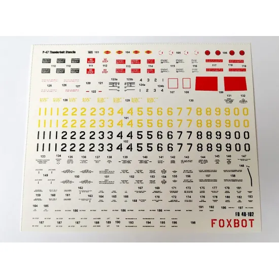 Foxbot 48-102 1/48 Foxbot Decals Republic P-47 Thunderbolt Stencils