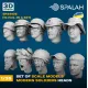 Spalah Sp34435 1/35 Set Of Scale Models Modern Soldiers Heads 10 Pcs