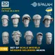 Spalah Sp34435 1/35 Set Of Scale Models Modern Soldiers Heads 10 Pcs
