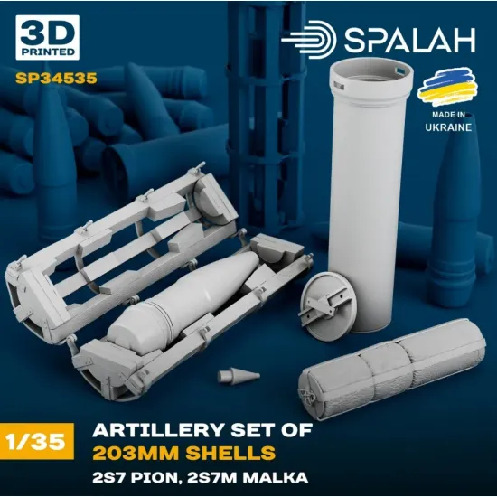 Spalah Sp34535 1/35 Set Of Scale Models Artillery Set Of 203mm Shells 2s7 Pion
