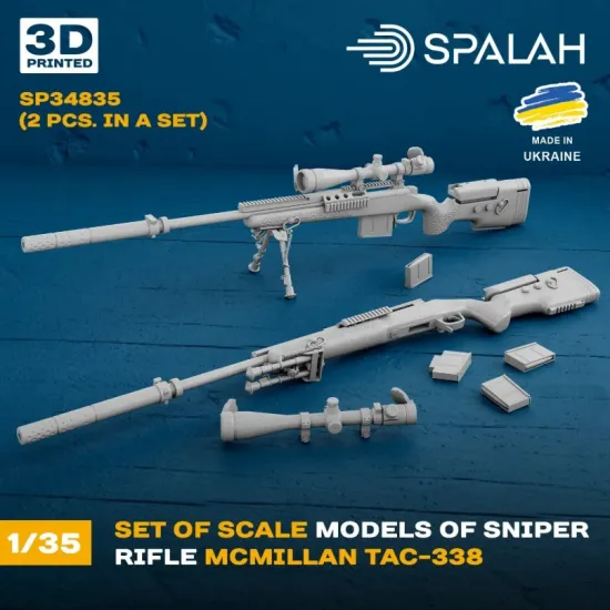 Spalah Sp34835 1/35 Set Of Scale Model Sniper Rifle Mcmillan Tac-338 2 Pcs