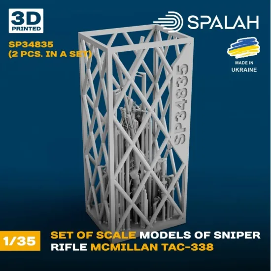 Spalah Sp34835 1/35 Set Of Scale Model Sniper Rifle Mcmillan Tac-338 2 Pcs