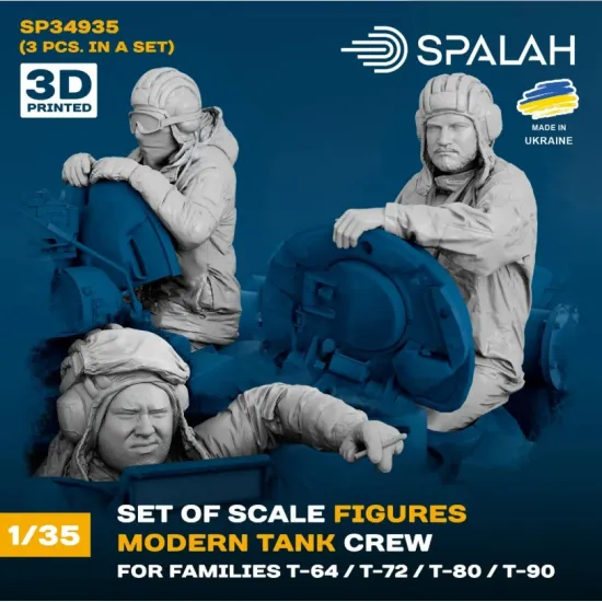 Spalah Sp34935 1/35 Set Of 3 Figures Modern Tank Crew For Families T-64 T-72 T-80 T-90