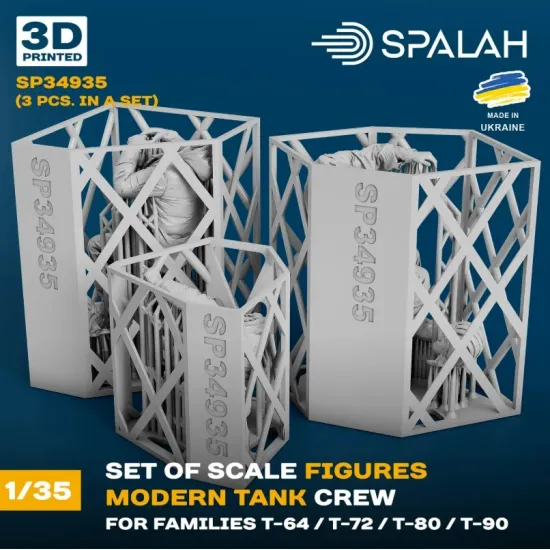 Spalah Sp34935 1/35 Set Of 3 Figures Modern Tank Crew For Families T-64 T-72 T-80 T-90