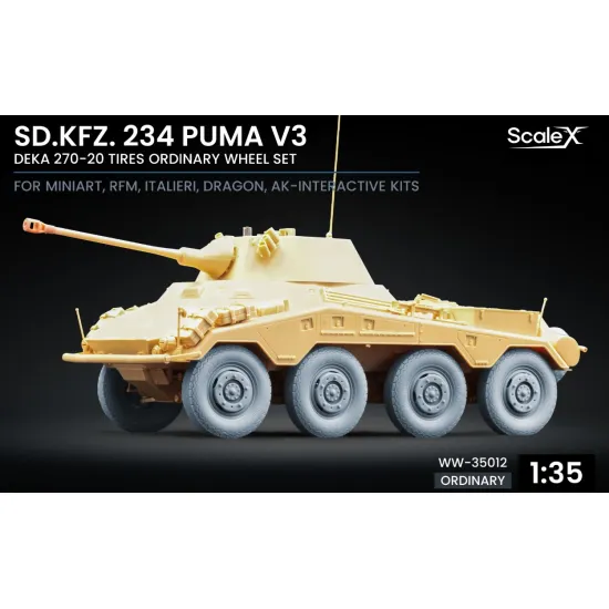 Scalex Ww-35012 1/35 Sd Kfz 234 Puma V3 Ordinary Wheel Set For Dragon Miniart Rfm Italeri Ak Interactive