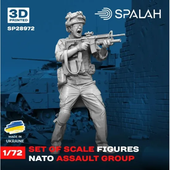 Spalah Sp28972 1/72 Set Of Figures Nato Assault Group