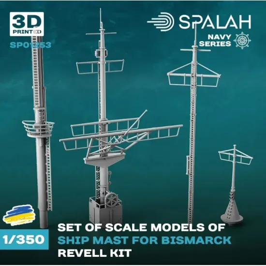 Spalah 00953 1/350 Anti-aircraft Guns 10.5cm Sk C/33 For The Bismarck And Tirpitz 8 Pcs