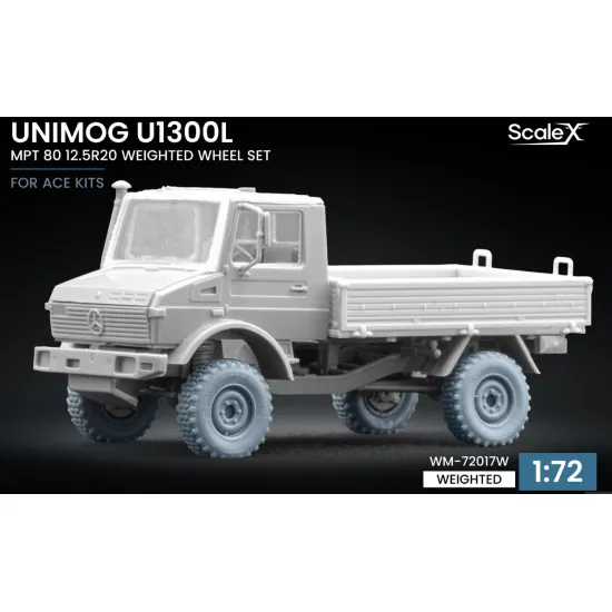 Scalex Wm-72017w 1/72 Unimog U1300l Mpt 80 Weighted Wheel Set For Ace