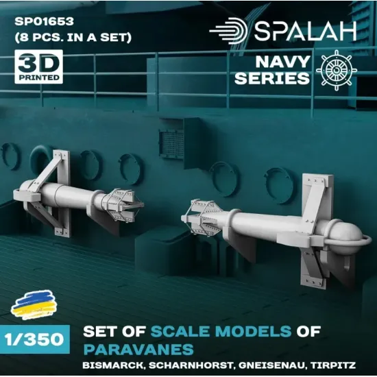 Spalah Sp01653 1/350 Paravanes For Bismark Scharnhorst Gneisenau Tirpitzv 8 Pcs