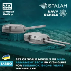 Spalah Sp01853 1/350 Main Armament 38 Cm Sk C/34 For Bismarck For Revell Kit
