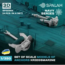 Spalah Sp02353 1/350 Set Of Scale Models Anchors Kriegsmarine 4 Pcs