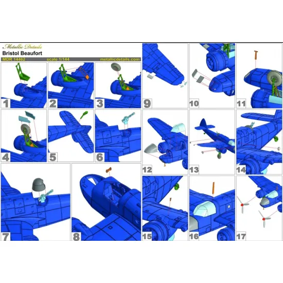 Metallic Details Mdr14462 1/144 Bristol Beaufort Mk.i Aircraft 3d Printed Model