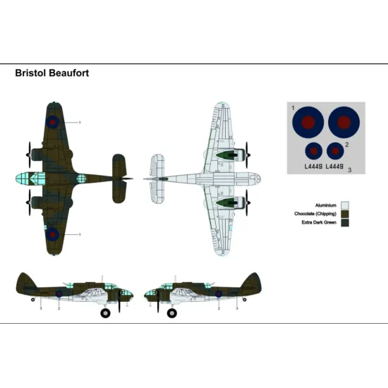 Metallic Details Mdr14462 1/144 Bristol Beaufort Mk.i Aircraft 3d Printed Model