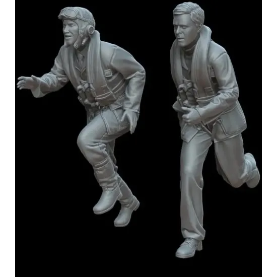 White Stork Miniatures F48023 1/48 Figures Alarm British Pilots During The Battle Of Britain From Resin 3d Printed