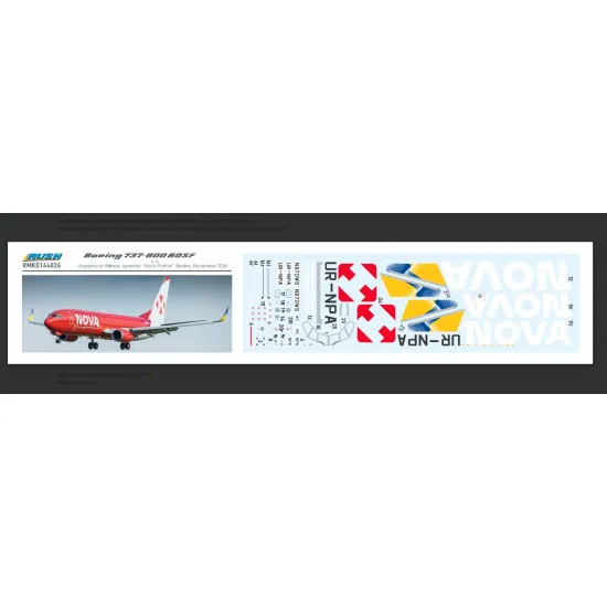 Rush Model Kits Rmkd144026 1/144 Decal For Aircraft Boeing 737-800 Bdsf Supernova Airlines
