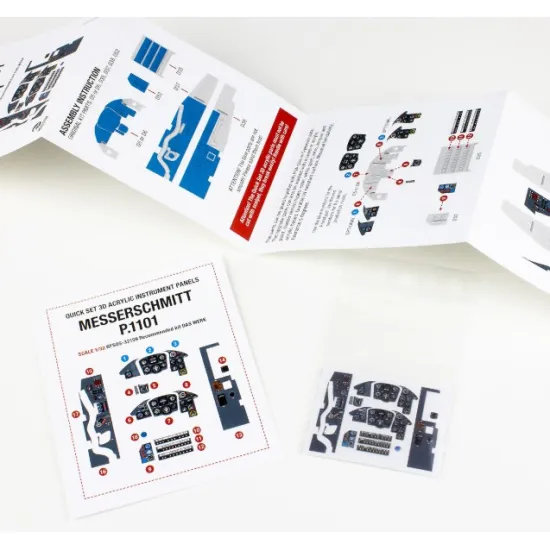 Red Fox Qs32159 1/32 Messerschmitt P1101 3dacrylic Instrument Panel
