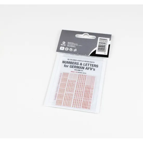 Red Fox Qs35019 1/35 Numbers Letters For German Afvs Vol 01 3d Colored Acrylic Resin Parts