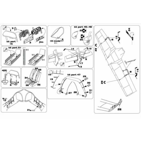 Brengun Brl48183 1/48 Zlin Z-50 Kp Kit Pe Set For Kp Kit