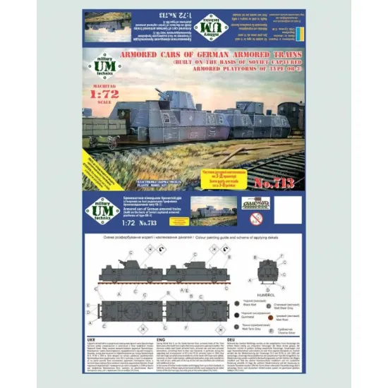 Umt 713 1/72 Armored Cars Of German Armored Trains Plastic Model Kit