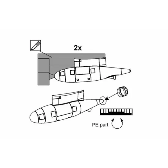 Brengun Brl144200 1/144 Refueling Pod Kc-130j 2pcs Resin Conversion Set