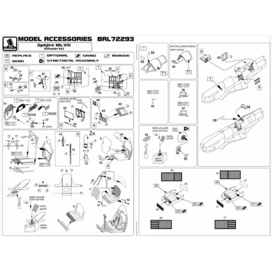 Brengun Brl72293 1/72 Spitfire Mk Viii Azmodel Photoetched Parts For Az Model Kit
