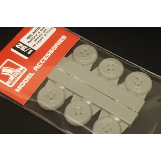 Brengun Brl32053 1/32 Spitfire 4 Spoke Wheels Set 3 Types Of Tires Resin Wheels 3 Pairs