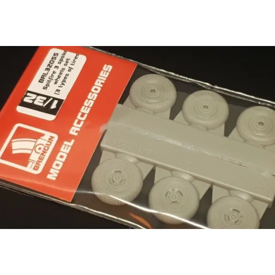 Brengun Brl32055 1/32 Spitfire 3 Spoke Wheels Set 3 Types Of Tires Resin Wheels 3 Pairs