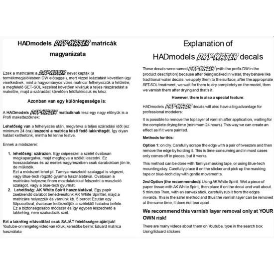 Hadmodels Dw-144003 1/144 Boeing 737 800 Malev Dry-water Decal