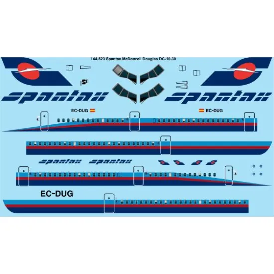 26decals 144-523 1/144 Spantax Final Livery Dc-10-30 Laser Decal