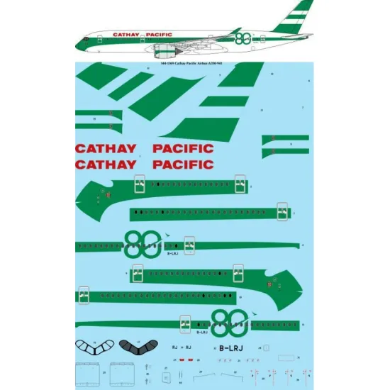 26decals 144-1369 1/144 Cathay Pacific Retro 80th Anniversary Airbus Laser Decal