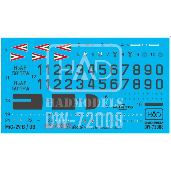 Hadmodels Dw-72008 1/72 Mig-29 Nato Dry-water Decal Sheet