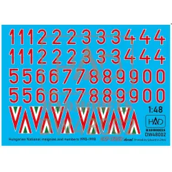 Hadmodels Dw-48002 1/48 Hungarian National Insignias And Numbers 1990-1998 Dry-water Decal Sheet