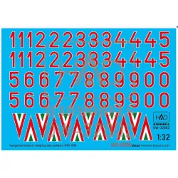 Hadmodels Dw-32002 1/32 Hungarian National Insignias And Numbers 1990-1998 Dry-water Decal Sheet