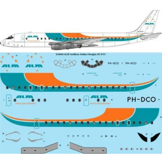 26decals X14444 1/144 Alm Antillean Airlines Douglas Dc-8-53 Laser Decal X-scale
