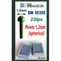 Dan Models 35355 1/35 Spherical Rivets 1/2 Mm Set Of 230 Pieces 3d Printed